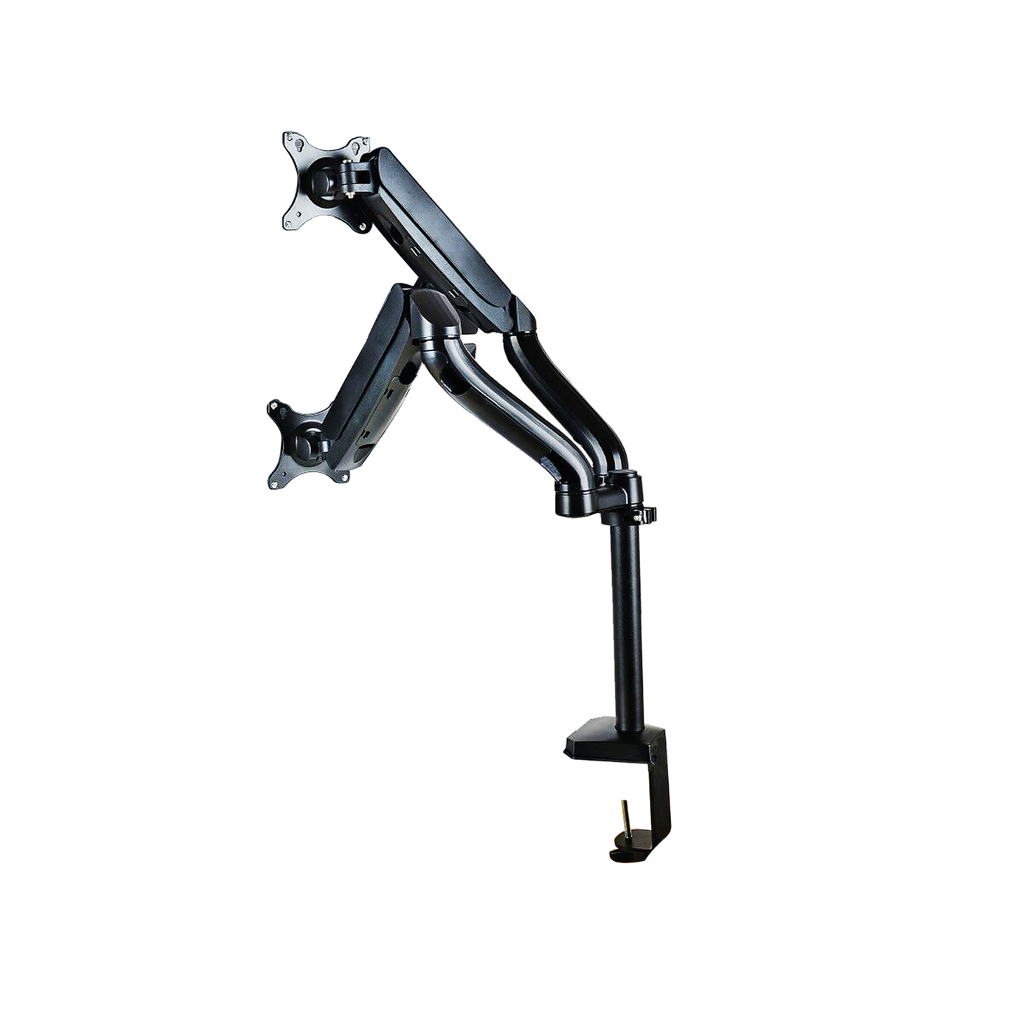 PALMAT® Dubbele Monitor Arm – Metalen Beeldscherm Beugel – Monitorarm - 2 Schermen - Kantelbaar, Draaibaar en Wendbaar – Thuiswerken - 17 tot 27 Inch - Zwart