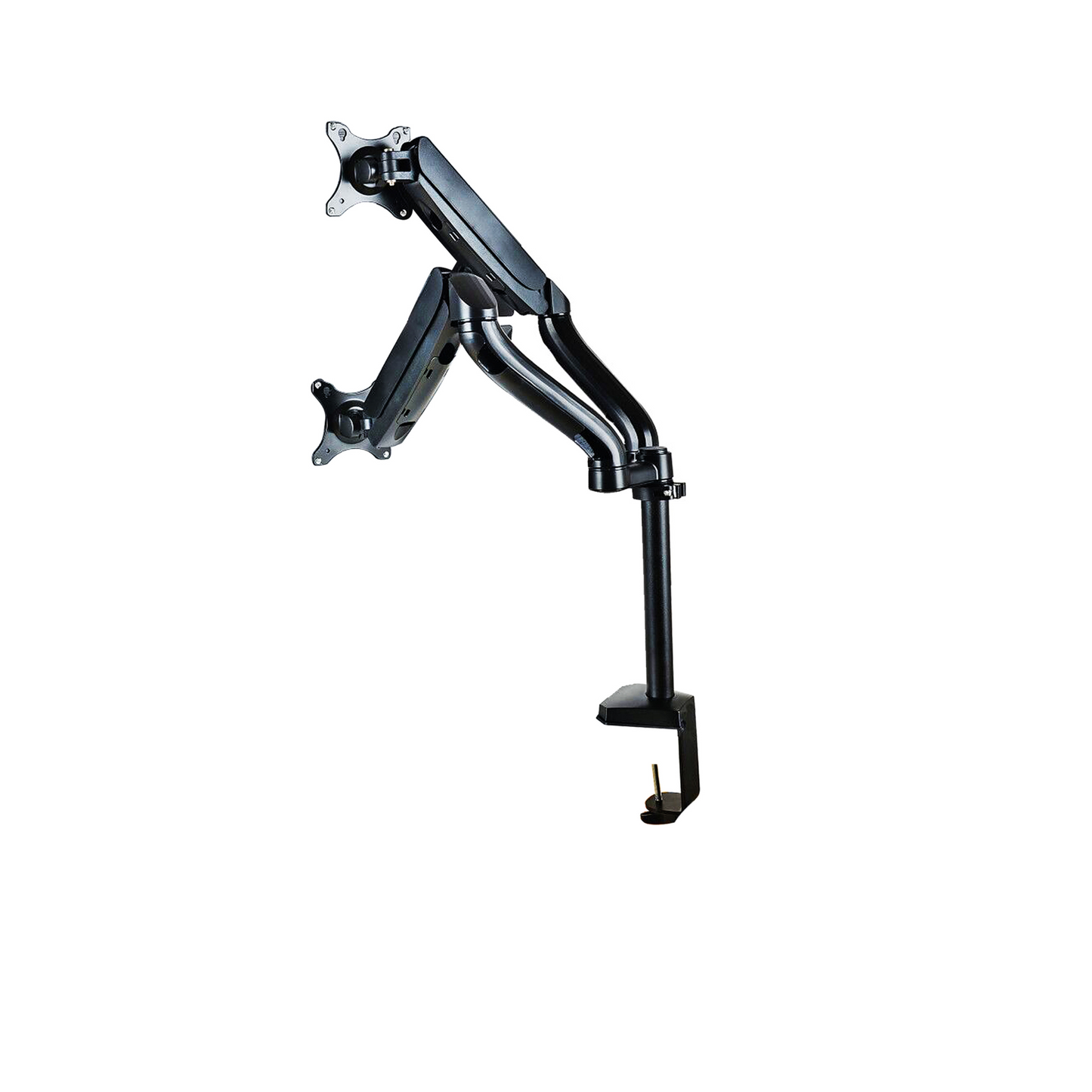 PALMAT® Dubbele Monitor Arm – Metalen Beeldscherm Beugel – Monitorarm - 2 Schermen - Kantelbaar, Draaibaar en Wendbaar – Thuiswerken - 17 tot 27 Inch - Zwart
