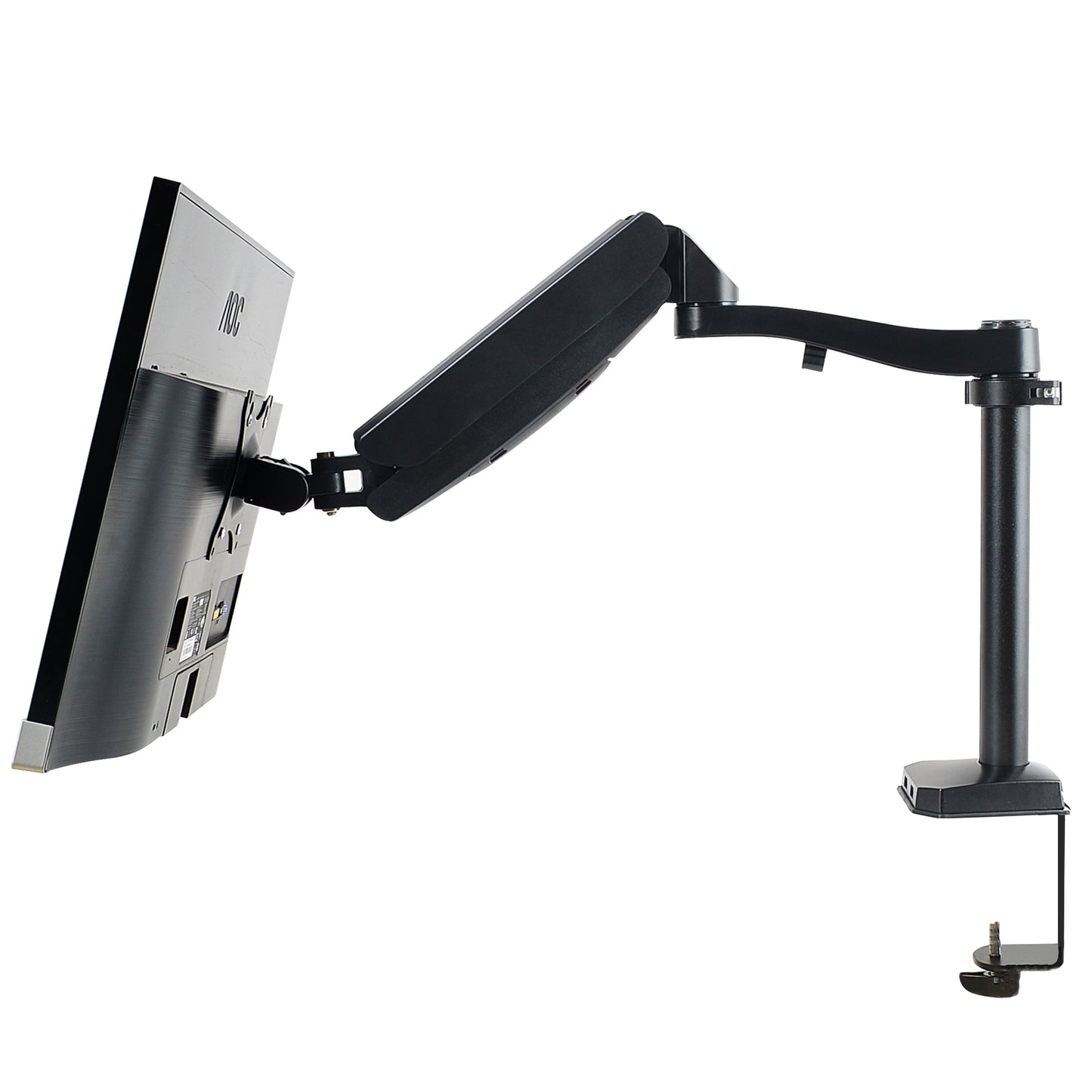PALMAT® Professionele Monitor Arm – Metalen Beeldscherm Beugel – Monitorarm - 1 Scherm - Kantelbaar, Draaibaar en Wendbaar – Thuiswerken - 17 tot 27 Inch - Zwart