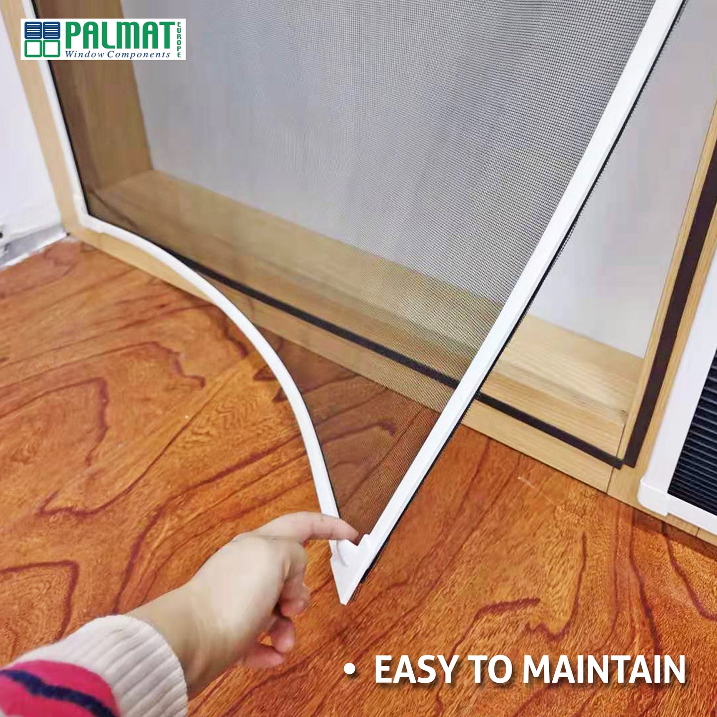 PALMAT Magnetic Insect Screen Adjustable DIY Easy Install Fits Many Size Window with Coloured Frame and Black Net Keeps Flies Mosquitos Out