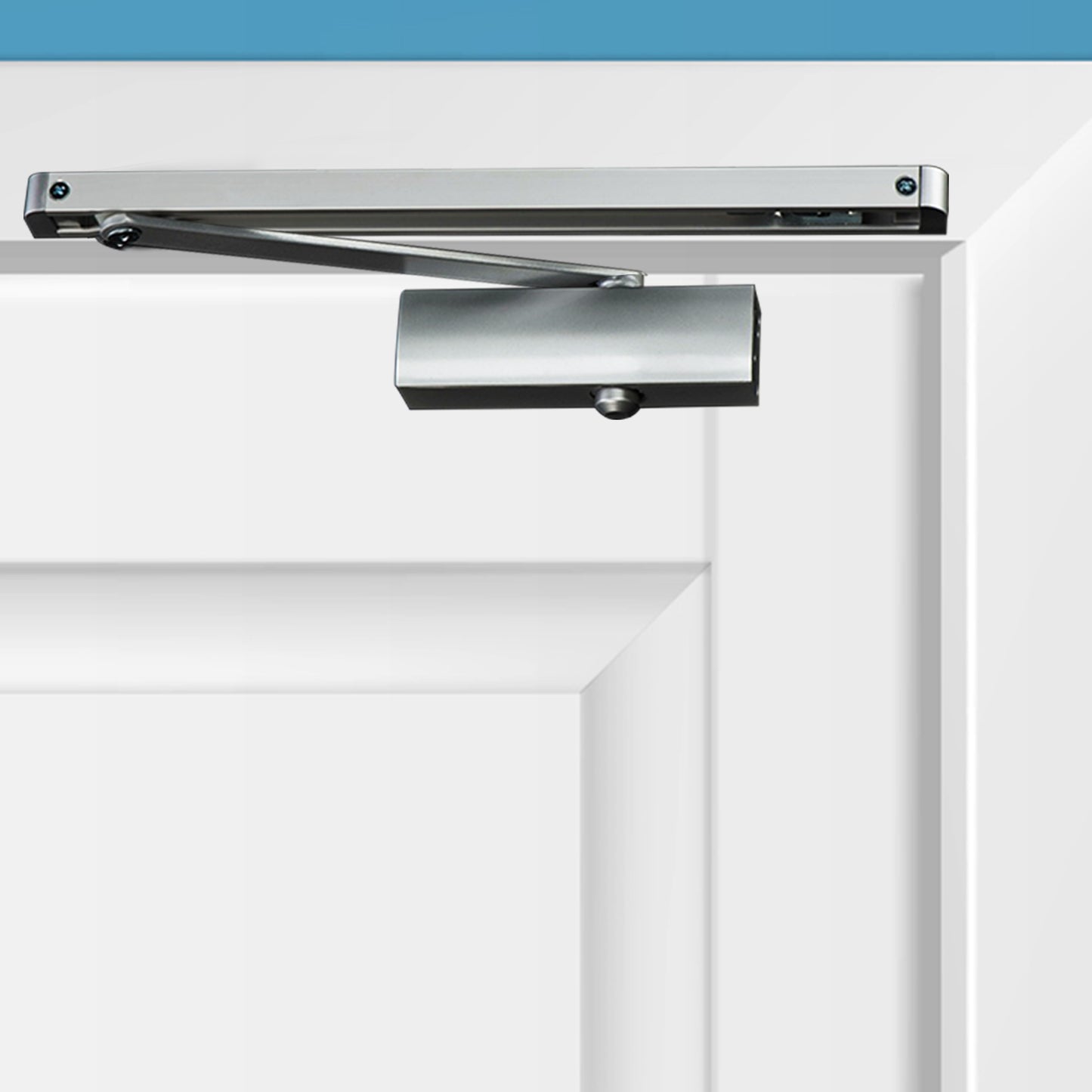 PALMAT Automatic Adjustable Hydraulic Door Closer with Slide Track Arm and Iron Cover for Heavy Duty