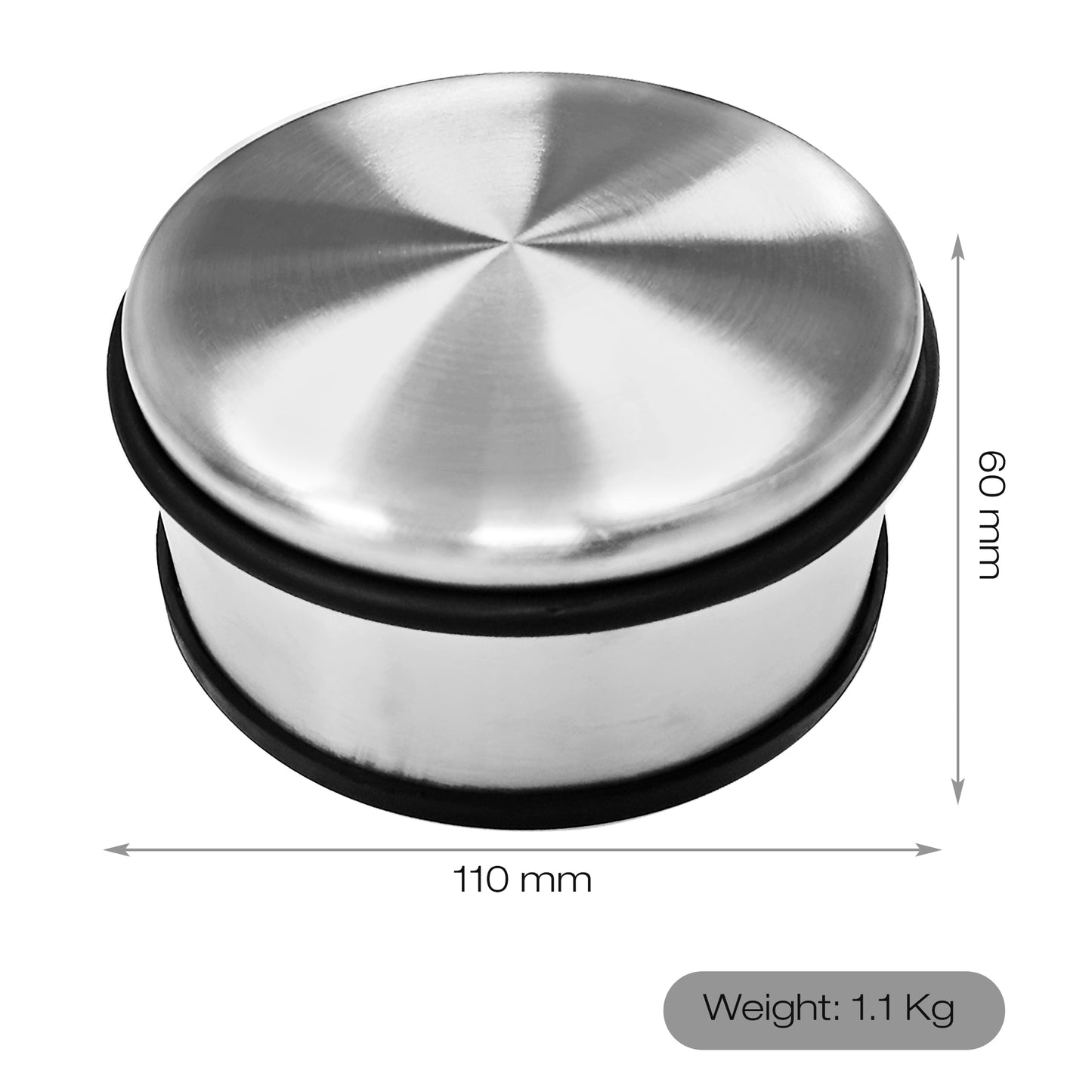 PALMAT Hochleistungs-Bodentürstopper 1,1 kg Edelstahl mit rutschfestem Gummischutz Kratzfrei