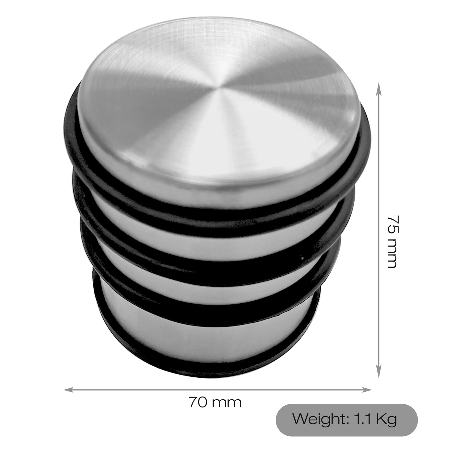PALMAT Hochleistungs-Bodentürstopper 1,1 kg Edelstahl mit rutschfestem Gummischutz Kratzfrei