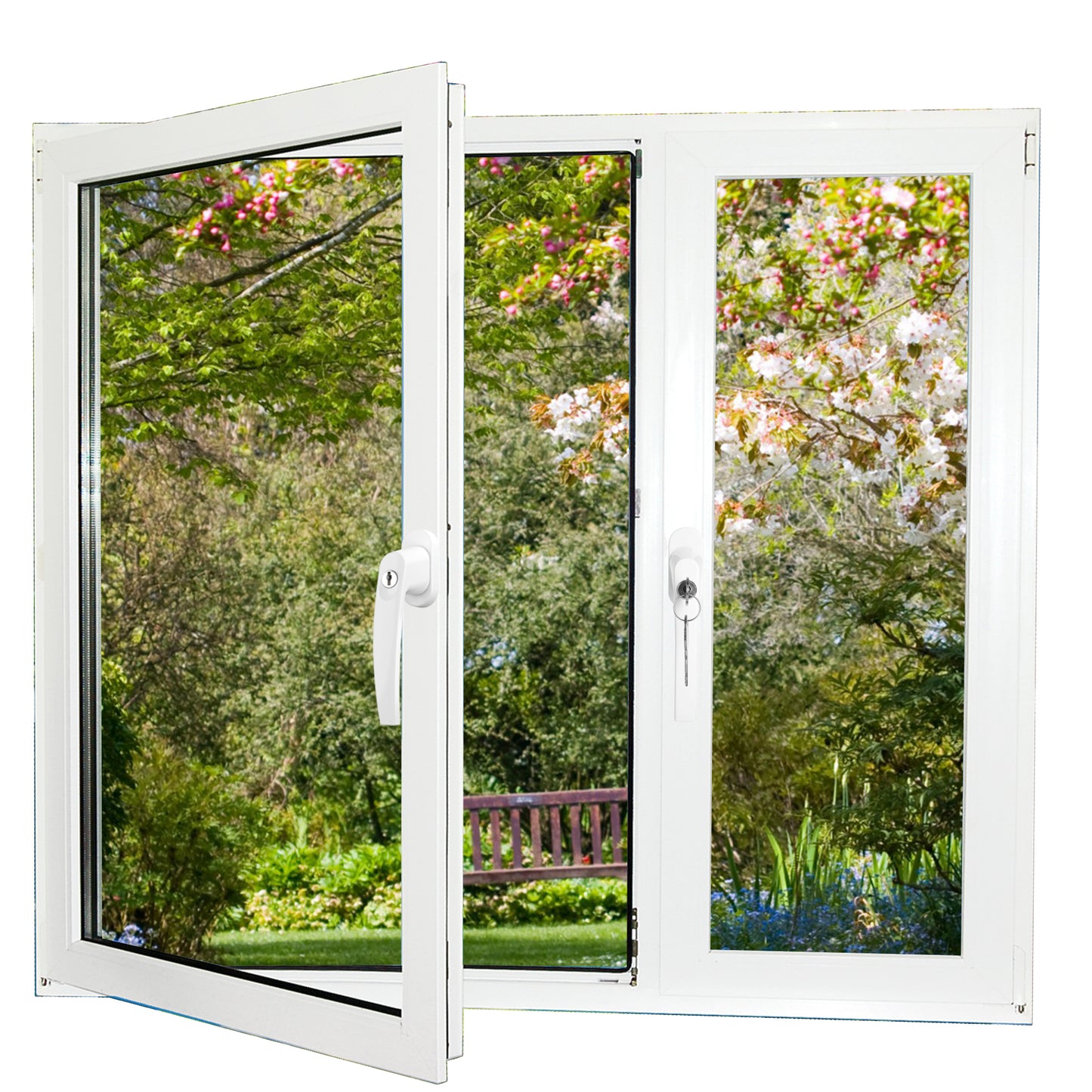 PALMAT Qualitäts-Aluminiumgriff für Fenster mit Schlüsseln | Flügel & Schiebefenster / Türen | Innen- oder Außenöffnung