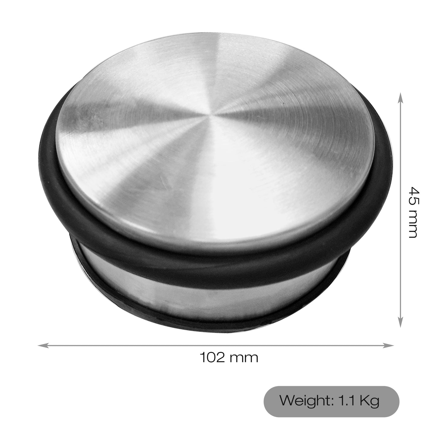 PALMAT Hochleistungs-Bodentürstopper 1,1 kg Edelstahl mit rutschfestem Gummischutz Kratzfrei