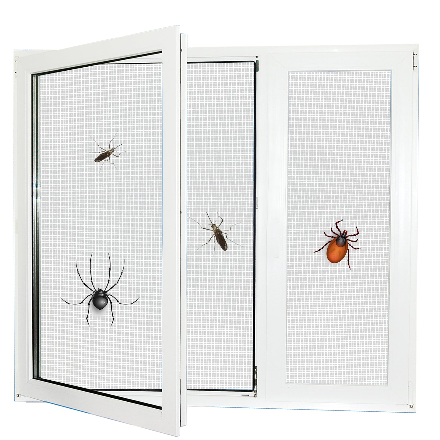 PALMAT White Fiberglass Insect Screen, Keep Out Bugs, Flies, Mosquitoes - for Windows and Doors, Internal and External Installation