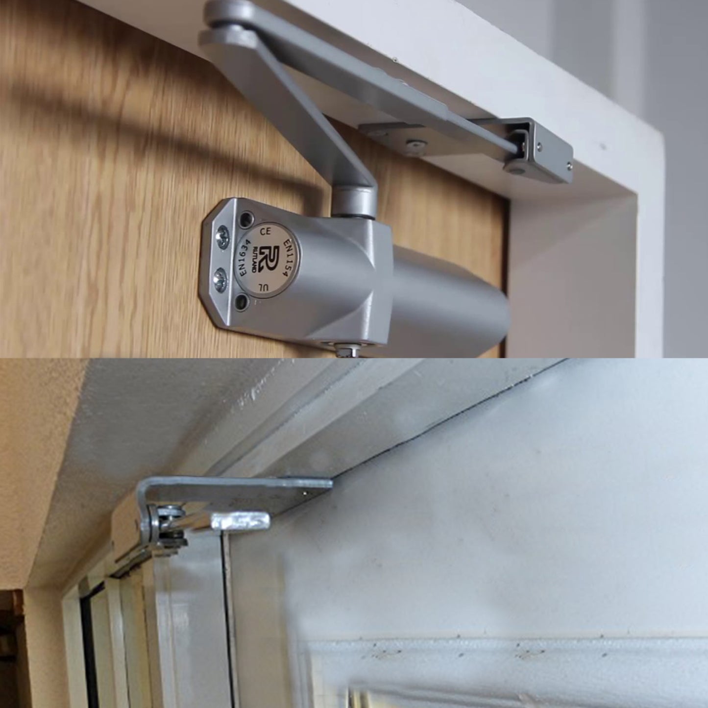 PALMAT Türschließer Montageplatte für parallele Armhalterung Aluminiumoberfläche für parallele Armmontage erforderlich