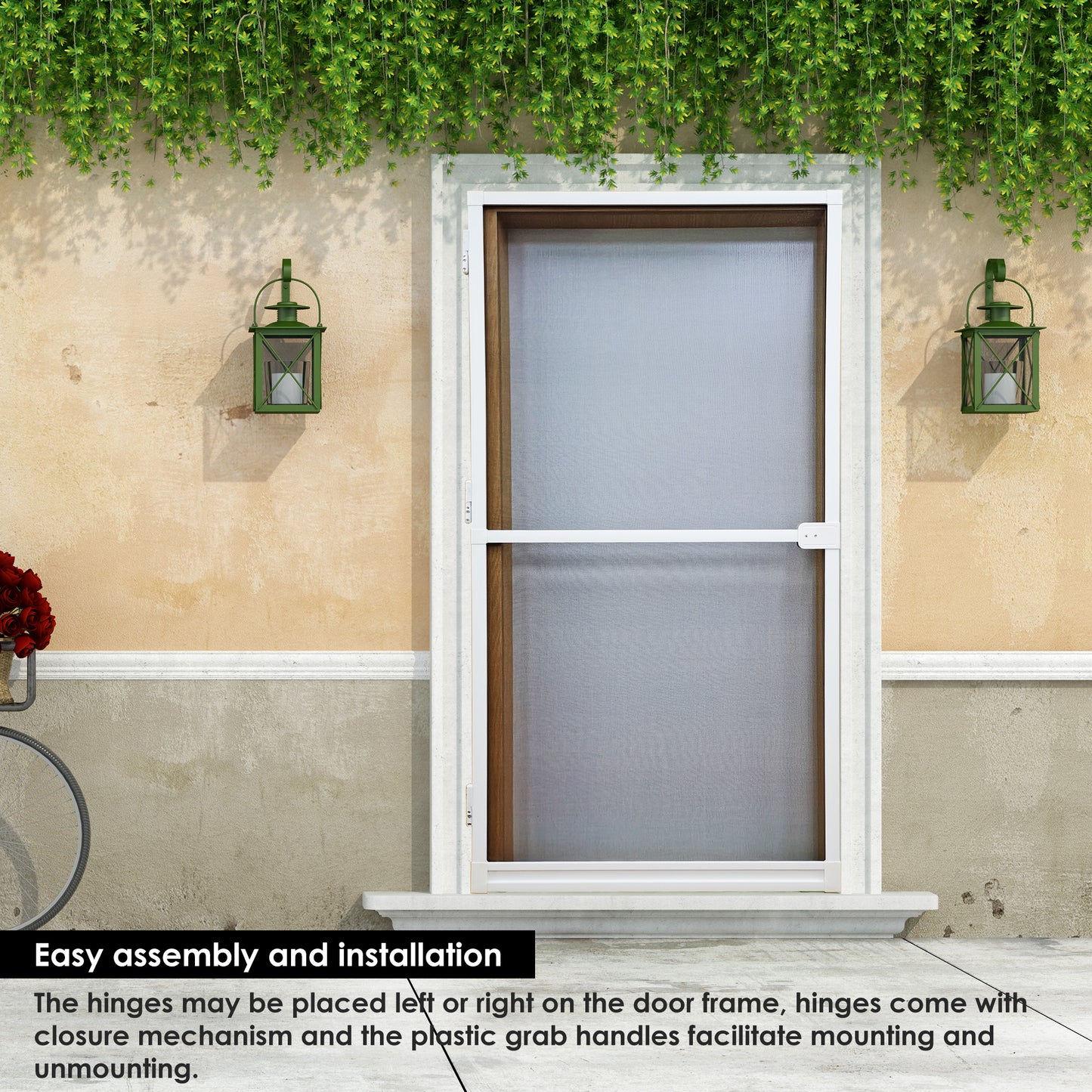 PALMAT Hinged Door Fly Screen Grille cut to size in White, Brown & Black
