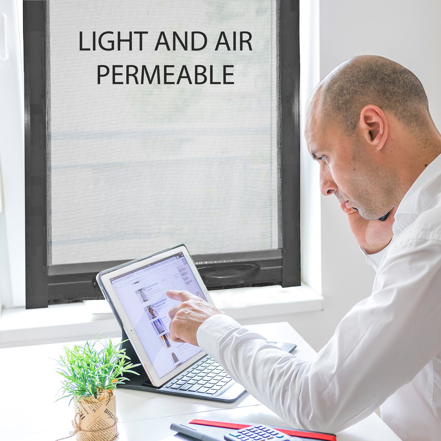 PALMAT Rolling Mosquito Insect Net for Windows - Adjustable