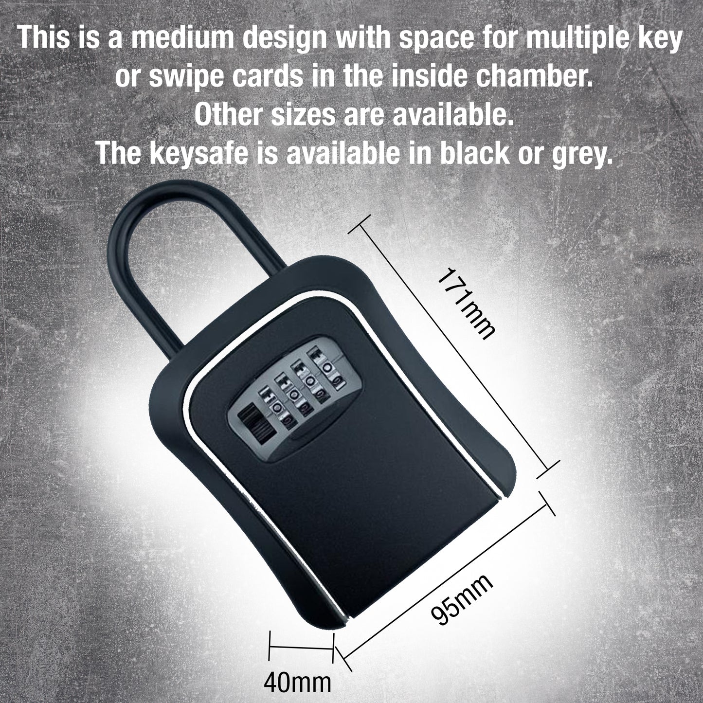 PALMAT Key Lock Box with Shackle, Door Handle Combination Key Lock for Storage Box with Hook for Home Garage, Gate, Airbnb Rental, Spare Key