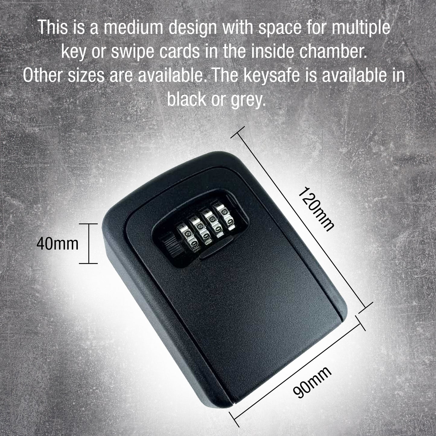 PALMAT Secure Combination Key Safe étanche extérieur mural pour la sécurité avec stockage interne de taille moyenne pour les clés de la maison ou du bureau et serrure solide à 4 chiffres