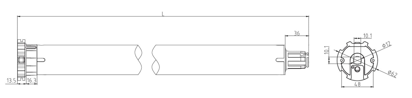 PALMAT buisvormige rolluikmotor met elektronische limiet en wifi-ontvanger