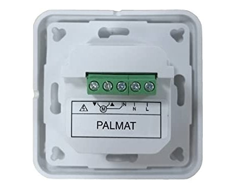 PALMAT® Rolgordijn Motor met Display – Incl. 1-Kanaals Ontvanger – Magnetische Wandhouder – Laagspanningswand – Zonwering, Jaloezieën en Rolluiken - wit