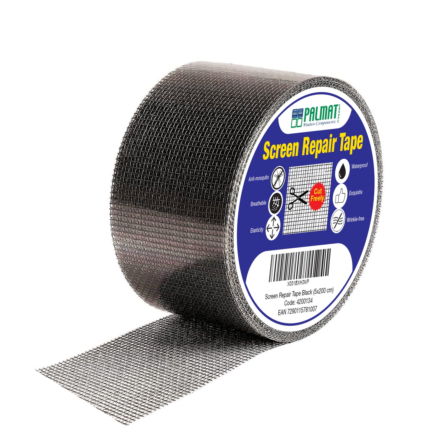 PALMAT Fly Screen Patch Repair Kit for Insect, Patches and Covering Holes & Tears Instantly, Waterproof and Heat Resistant for Outdoor and Indoor Use, 5 x 200cm