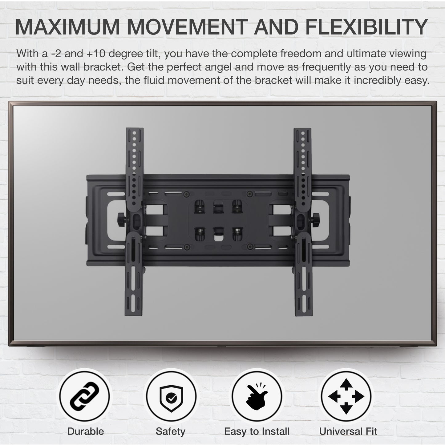 PALMAT TV Wall Bracket Mount Swivel and Tilt Dual Arm Mount 32 - 55 inches VERSA 400 x 400mm