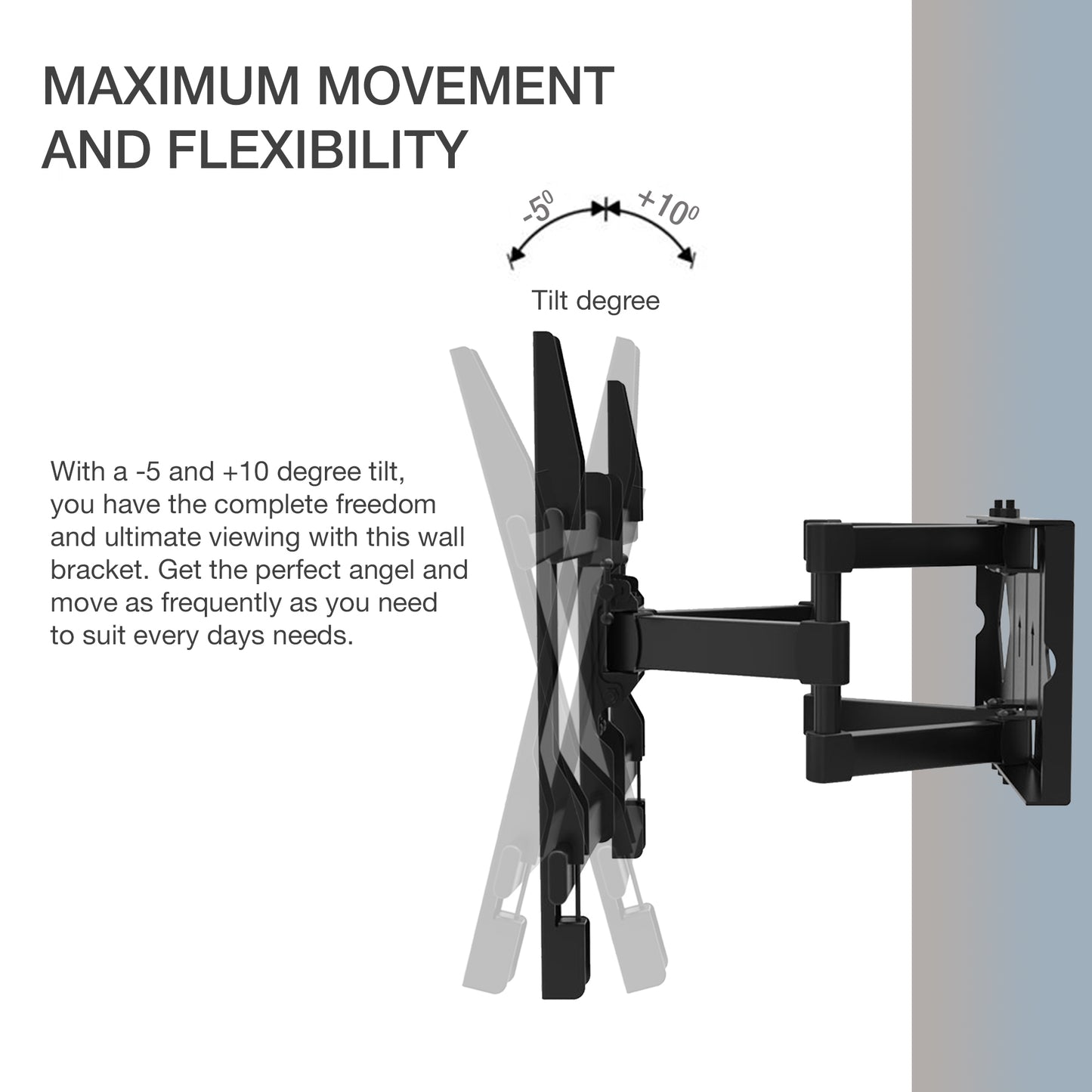 PALMAT TV-muurbeugelsteun Draaibaar en kantelbaar Super Dual Arms 32-70 inch VERSA 600 x 400 mm
