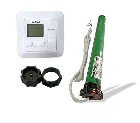 PALMAT Electromechanical Roller Blind Motor + Palmat Receiver 1 Channel Low Voltage Wall