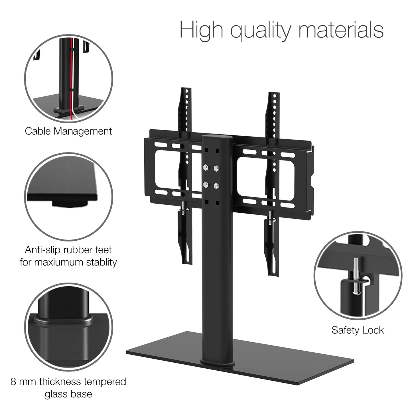 PALMAT Universal Table Top Pedestal TV Stand with Bracket 32 - 50 Inch VERSA 400 x 400