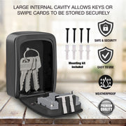 PALMAT Secure Combination Key Safe étanche extérieur mural pour la sécurité avec grand stockage interne pour les clés de la maison ou du bureau et serrure solide à 4 chiffres