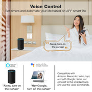 PALMAT Smart Package with Curtain Switch Remote Control and Voice Control for Motor Door, Shutters or Blinds Switch Compatible with Alexa and Google Home with App Plus Tubular Motor for Roller Shutters