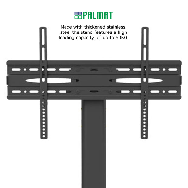 PALMAT Universal Floor TV Stand with Mount and Wire Management | Adjustable Television Stand for 32” to 65” Telly, Max 50KG