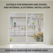 PALMAT Black Fiberglass Insect Screen, Keep Out Bugs, Flies, Mosquitoes - for Windows and Doors, Internal and External Installatio