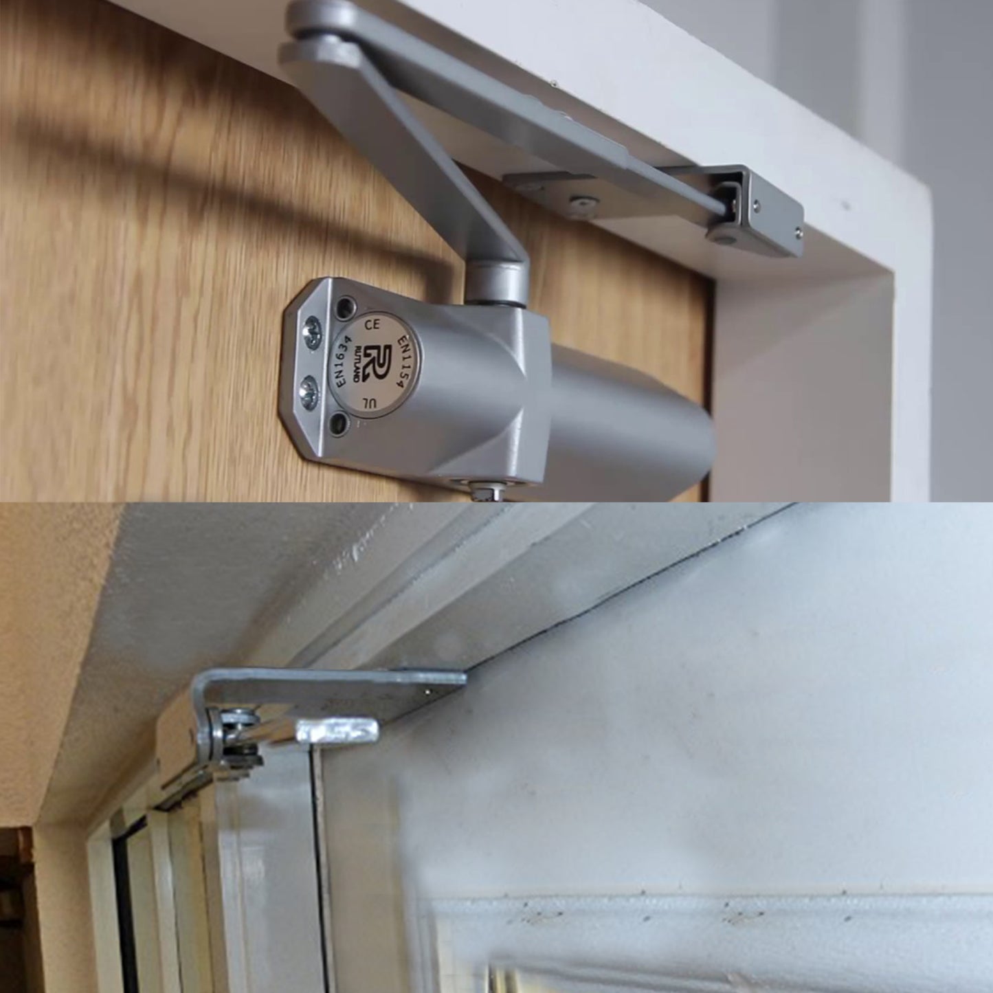 PALMAT Door Closer Parallel Arm Bracket Mount Plate Aluminum Finish Required for Parallel Arm Mounting