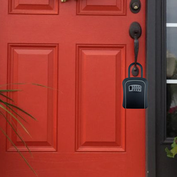 PALMAT sleutelkluis met beugel, deurhendel Combinatiesleutelvergrendeling voor opbergdoos met haak voor thuisgarage, poort, Airbnb-verhuur, reservesleutel