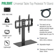 PALMAT Universal Table Top Pedestal TV Stand with Bracket 32 - 50 Inch VERSA 400 x 400